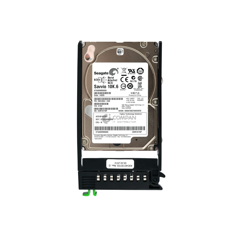 A3C40166987 FUJITSU HDD 600GB 10K SAS 6G 2.5" SFF